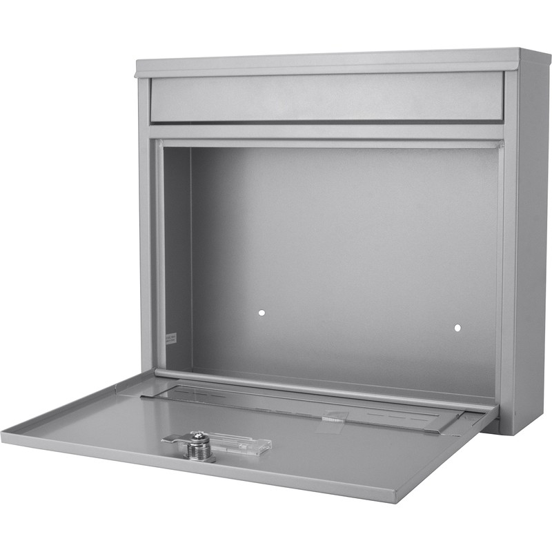 BARSKA CB13252 Locking Wall Mount Mailbox, Grey, Medium, 3.6" x