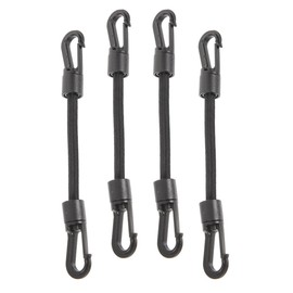 BESPORTBLE 6Inch Bungee Cords with Carabiner: Black Short Elastic Tie Downs Straps, Multi-function Buckle Straps, Tie Down Straps for Camping Bike Rack Luggage Tent 4Pcs