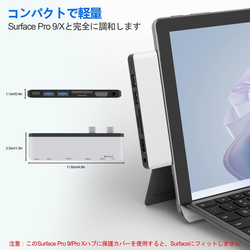Surface Pro 9 Hub 4K HDMI, USB-C Thunerbolt 4 (Video+Data+100W