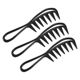 VOCOSTE Wide Tooth Anti-Static Hair Comb for Thick Curly Hair Care Tangle Remover Wet and Dry 3pcs Black