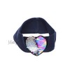 Girls Cotton Headband Headwrap with Rainbow Sequin Heart - Navy