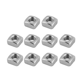 METALLIXITY Square Nuts (M6x10mmx5mm) 10pcs 304 Stainless Steel Coarse Thread Square Fastener Nuts for Equipment Construction Appliance Industrial Machinery Silver