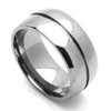 DoubleAccent 9MM Comfort Fit Titanium Wedding Band Grooved Center Ring