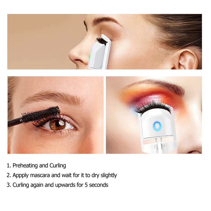 Electric Eyelash Curler Mini Portable USB Rechargeable Temperature Control Long