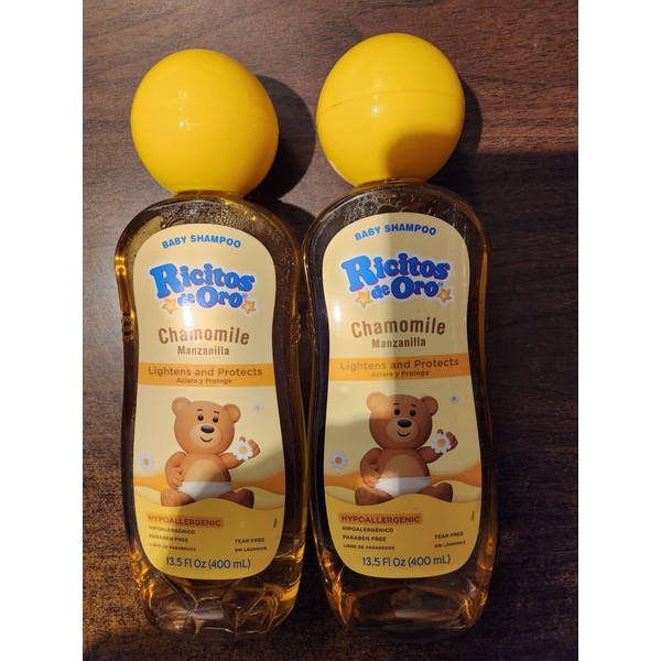 GRISI 2  BABY SHAMPOO RICITOS DE ORO CHAMOMILE LIGHTENS & PROTECTS HYPOALLERGENIC 13.5