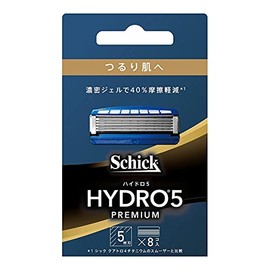 Hydro Schick Hydro 5 Premium Smooth Skin Replacement Blades (8 Pieces), Skin Guard Included, 5 Blades, Green