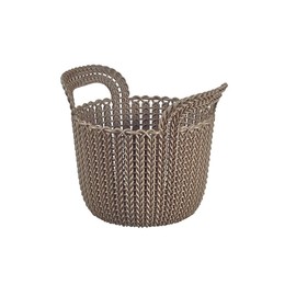 CURVER 226398 Decorative Round Plastic Knitting Basket 23 x 19 x 18.5 cm 3 Litres