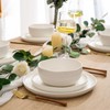 AmorArc Ceramic Dinnerware Sets, Wavy Rim Stoneware Plates and Bowls