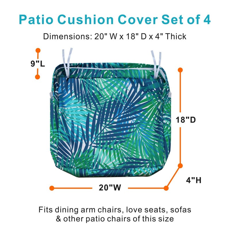 NettyPro Outdoor Cushion Cover Waterproof Patio Chair Seat Cushion Slip