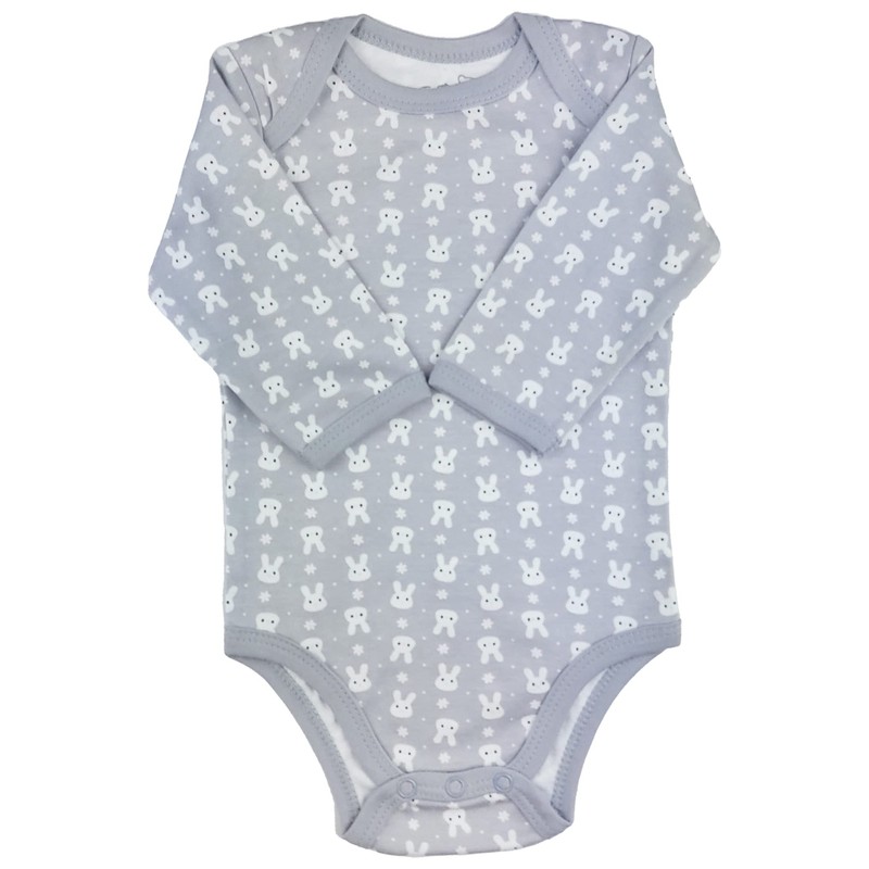 123 Bear 100 % Algodón Body, Paquete de 4 gris