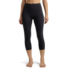 Colorfulkoala Dreamlux No Front Seam Leggings for Women High Waisted Capris 21" Inseam Yoga Pants (Black, S)