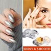 WENJLYJ 2Pcs Gold Silver Chrome Nail Powder,Holographic Highly Pigmented Chrome
