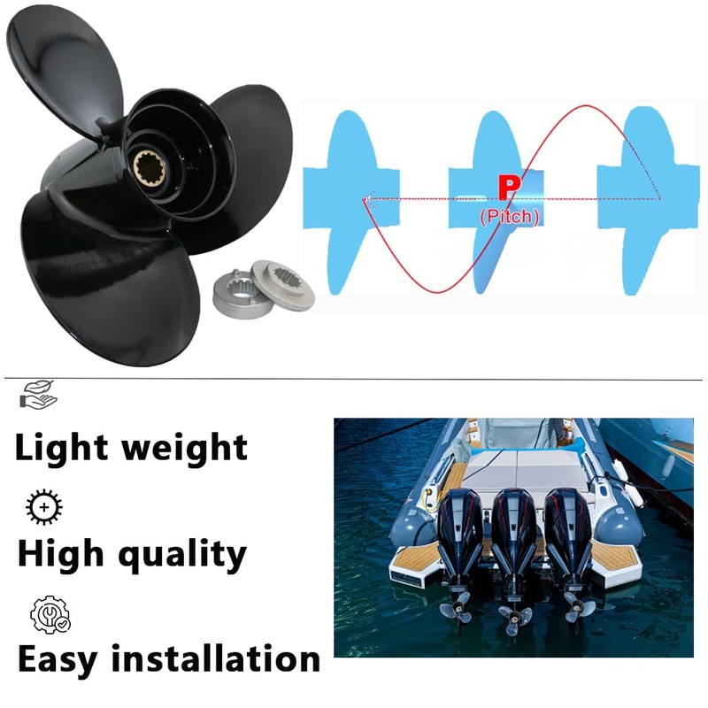 AQUAMAN Boat Outboard Propeller 10 1/2x13 for Mercury Engine 25/30/35/40/45/50/55/60/70HP,13