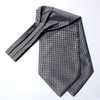 HISDERN Tie Scarf Black and White Men's Wedding Ascot Tie