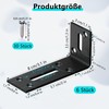 Angle Slotted Hole, Pack of 6 Black Metal Brackets, Mounting