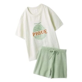 Gelato Pique PWNT242027 Women's Smooth Fruit JQD Pullover & Shorts Set, green