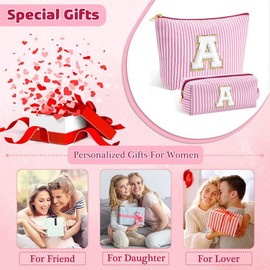 Valentines Day Gifts for Her - Birthday Gifts for Women Large Capacity A-Z Cosmetic Bags 2 Pack Makeup Bag Women's Portable Toiletry Bag