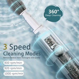 Zooawa Cleaning Brush Electric Bottle Brush Set with Electric Baby Bottle Brush Cleaner, Drainage Box, Nipple Brush, Straw Cleaner Brush