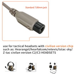 Hearangel U94 PTT Push to Talk 2 Pin K-Plug & u174 Conversion Cable Compatible with Tactical Headset with 7.00mm Plug