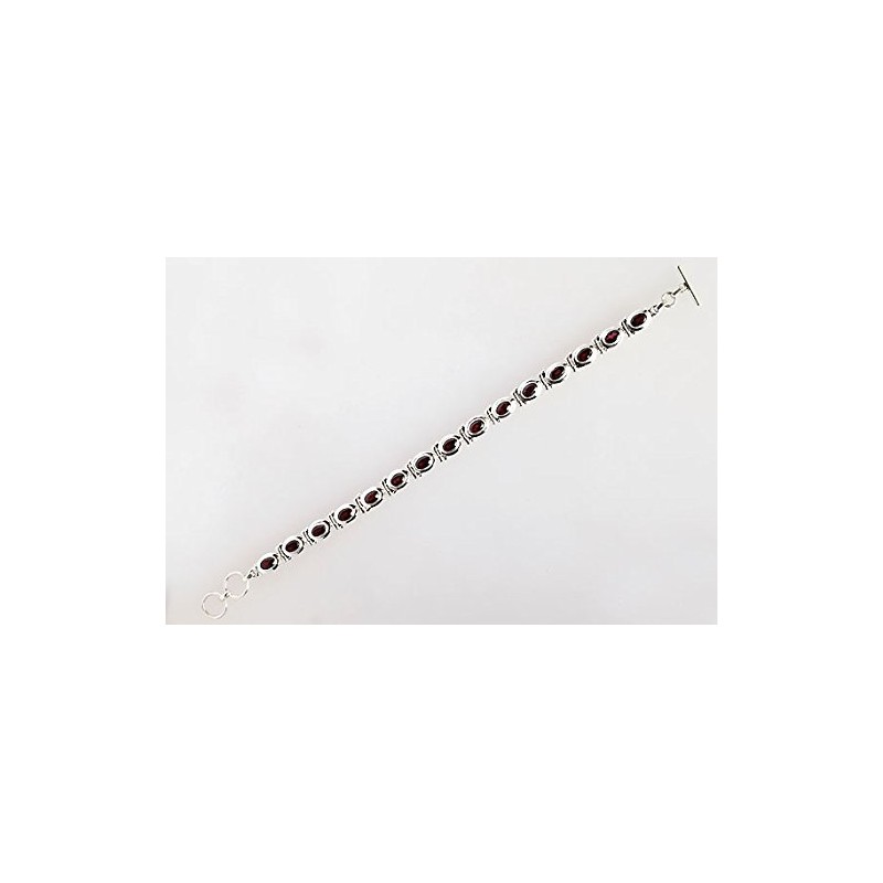 Ravishing Impressions Natural Garnet Gemstone 925 Sterling Silver Bezel Setting