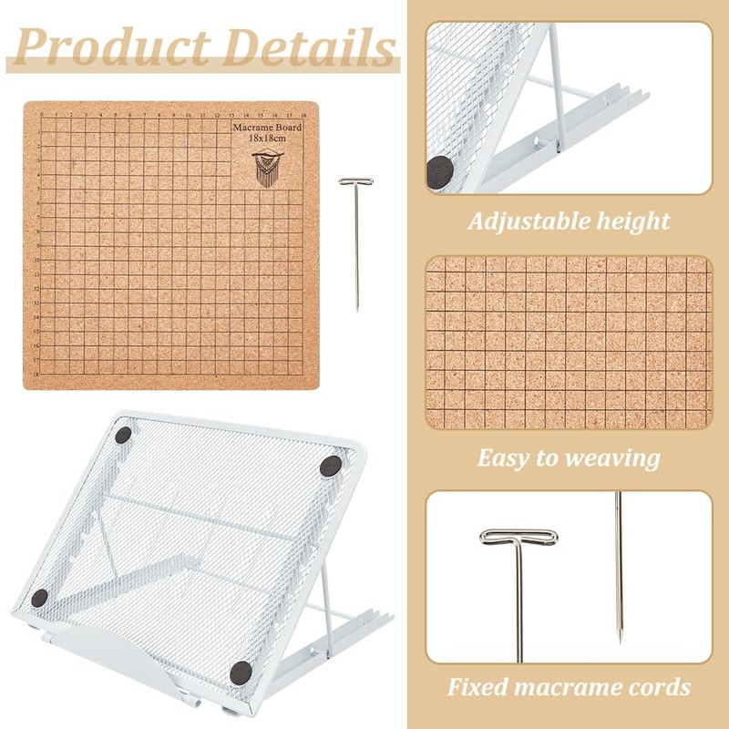 FREEBLOSS 8 x 8 inch Macrame Board Set, Macrame Board