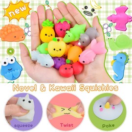 Squishy Kawaii Set of 100 Mini Mochi Squishy, Squishy Mochi, Fidget Toy Mochi for Boys and Girls, Easter Toy (Random Style and Colour)
