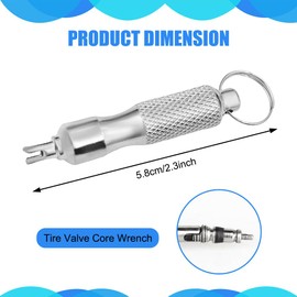 Lyxheth Car Tire Valve Core Removal Tool, Tire Valve Stem Tool, Portable Stainless Steel Tire Valve Stem Repair Tool, Rust Proof Auto Tire Valve Stem Installation Removal Wrench for Car Bicycle Truck