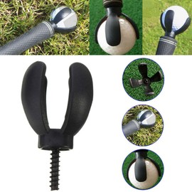 Aysekone 3 Pieces 4-Prong Golf Ball Pick Up Retriever Grabbers Black Saver Claw Sucker Tools for Putter Grip