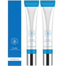 2PCS Scalp Cooling Hair Ampoule, Scalp Serum & Hair Growth Serum for Men & Women – Top-of-Head Protector with Roller, Non-Greasy, Improves Shine & Cleans Surface, 20g