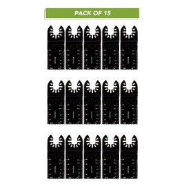 BLOSTM Wood Cutter Saw Blades 15 Pack - 35mm Multi Tool Blades for Cutting Wood, Plastic & Soft Metal, Quick Release Oscillating Saw Blades Fit Most Oscillating Multi Tools - Includes Storage Case