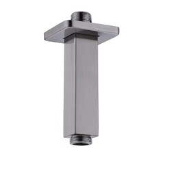 Enga Square Shower Arm with Flange, 3 Inches Ceiling Mount Replacement Rain Shower Head Straight Arm, Brushed Nickel
