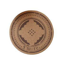 S'more Cork Mat Round Shape Coaster Stylish Vintage Stylish Pot Pad Cork Mat Camping Outdoor Barbecue Diameter 7.5 inches (19 cm) Cork Mat