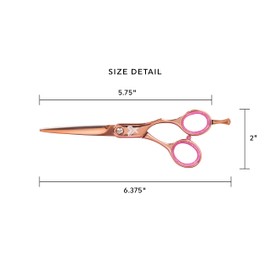 Cricket Shear Xpressions 5.75" Professional Hair Cutting Scissors - Barber Scissors, Japanese Stainless Steel, Comfort Silencer, Ideal for Stylists and Home Use, Hey Rosie - Rose Gold