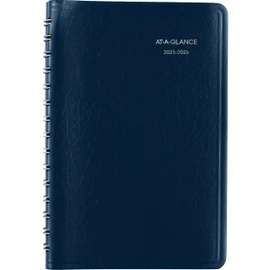 AT-A-GLANCE (DayMinder) 2025-2026 Daily Academic Desk Appointment Book, 4-7/8" x 8", Assorted Colours, Bilingual (AY44F10)