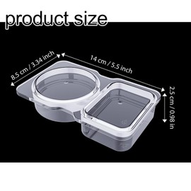 WEZCHUGHAOL 20 Pcs Double Compartment Condiment Containers with Lids 2024 New Reusable Plastic Condiment Snack Containers 2 Sided Compartment Packs for to-go Dip, Sauce, Sampling, Travel Snack (150ML)