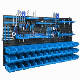 botle 39 Stacking Boxes Wall Shelf Plastic 154 x 78 cm Tool Holder Workshop Garage Storage System Visible Storage Boxes Chute