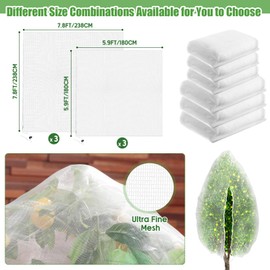 Wowangce 6 Pcs Fruit Protection Bags with Zipper and Drawstring Garden Netting Garden Mesh Netting Cover Bird Netting Barriers Plant Covers for Tree Plant Protection (5.9 x 5.9 ft,7.8 x 7.8 ft)