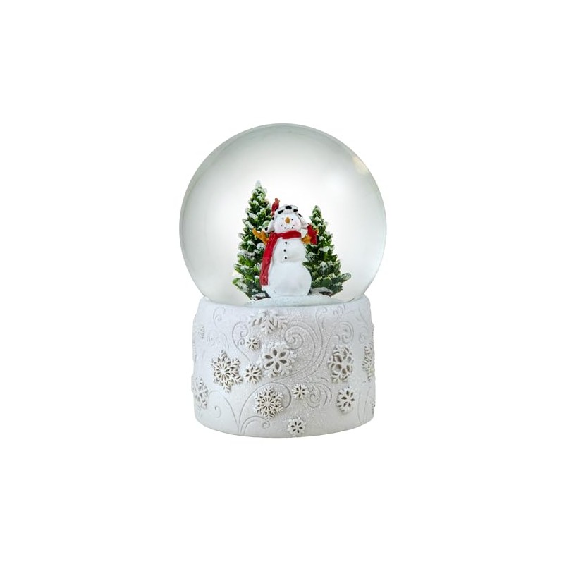 120MM Snowman Snow Globe with White Snowflake Base by The