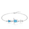 Turtle Anklet Ankle Bracelets for Women Sterling Silver Blue Opal