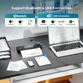 vretti Portable Printer-Wireless A4 Thermal Printer for Travel,Home and Office,Compatible with iOS, Android & Laptop, Support US Letter&A4&B5