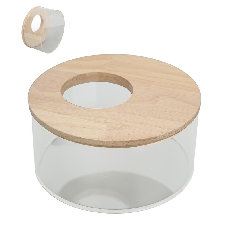 Hamster Sand Bathtub Small Round Shaped Pet Sand Box Transparent