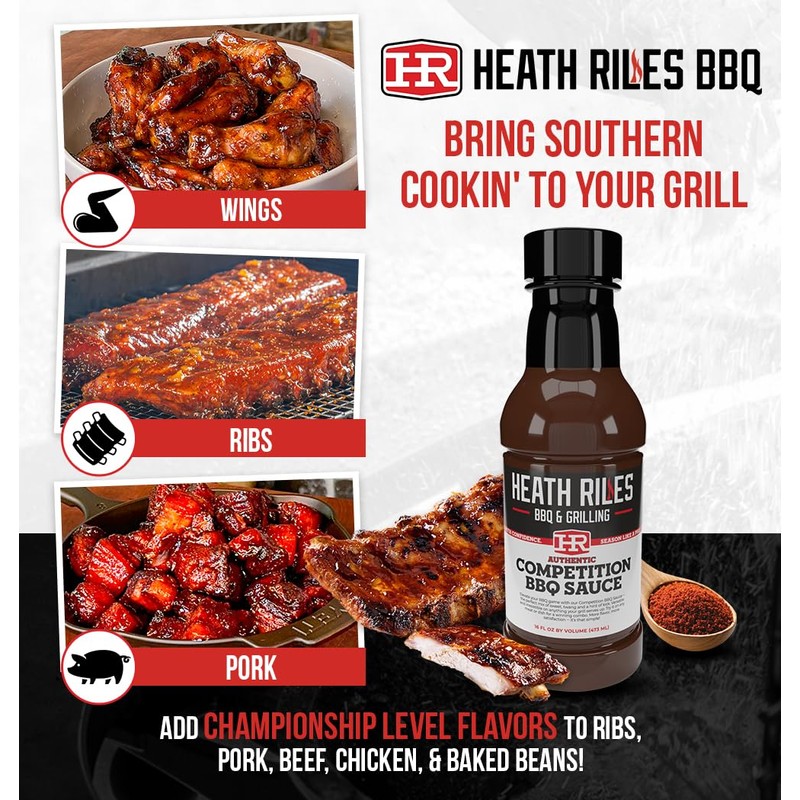 Heath Riles BBQ Competition Barbecue Sauce, Champion Pitmaster Recipe, Bottle