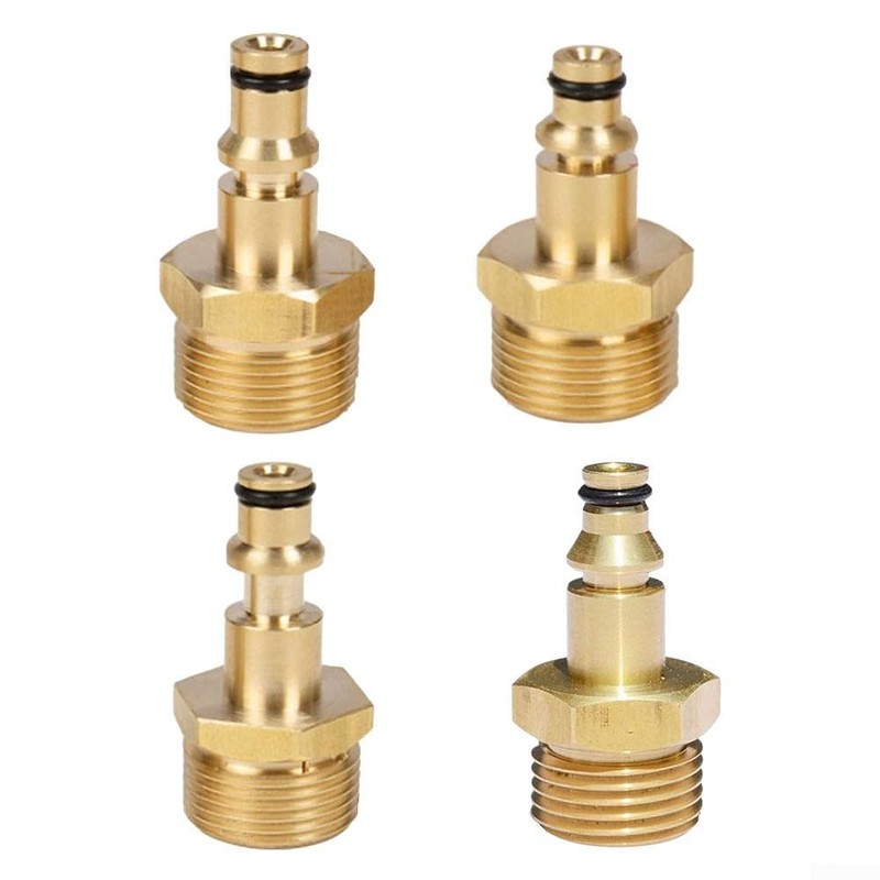 M22 Male Thread Adapter for Pressure Washer Hose, Brass Construction