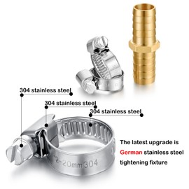 SIGURANTA Garden Hose Repair Connector, Solid Brass Hose Repair Kit, 5/8 Inch Garden Hose Repair Fittings (5/8"Barb-6 Set)