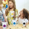 100Pcs Button Party Plastic Cups Disposable Cups with Lids Straws