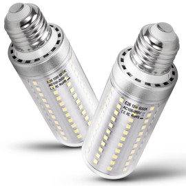 1.57 x 4.92 inch Big E26 LED Bulbs 15W LED Corn Light Bulbs 150 Watt Equivalent 2000 Lumen 6000K Daylight White for Outdoor Home attic Corridor Garage Warehouse Candelabra Ceiling Fan LED Bulbs,2Pack