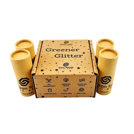 Greener Glitter 100% Plant not Plastic, No Guilt Biodegradable and Fully Compostable, Eco, Ocean Safe, Zero-Waste, Multi Pack (Chunky Grain) - Red, Green, Gold and Silver (40g Total)