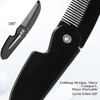 4 Pcs Foldable Mustache Comb, Lightweight Black Beard Comb for
