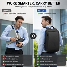 Slim Laptop Backpack for Work & Travel – Water-Resistant 15.6-Inch Computer Bag with USB Charging Ports