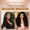 Deep Wave Feather Crochet Hair 18 Inch 4#， Miracle Knots